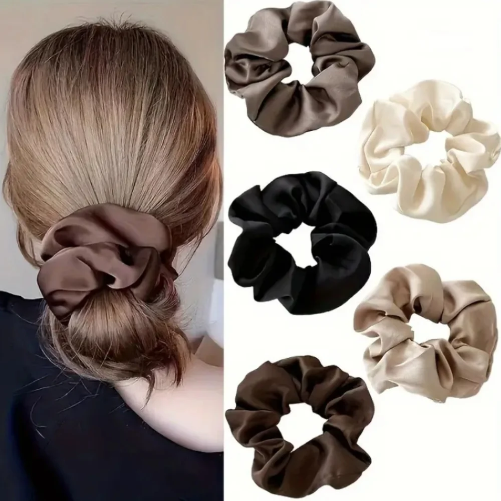 🆕BUY 1 SET GET 1🎉🎉🎉🎉5 PIECE SET SATIN HAIR SCRUNCHIES